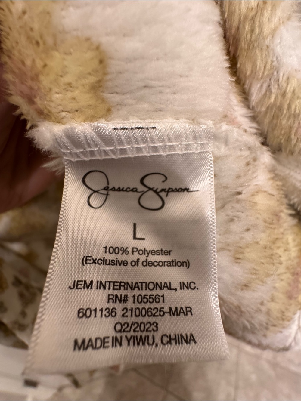 Jessica Simpson Girls Floral Robe in White and Mustard Yellow - Picture 5 of 5
